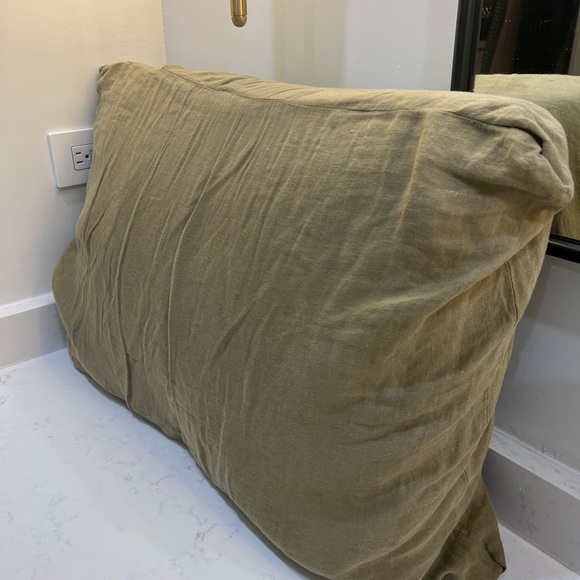 Parachute Moss Colored Linen Sham Set - (2) - Picture 7 of 7